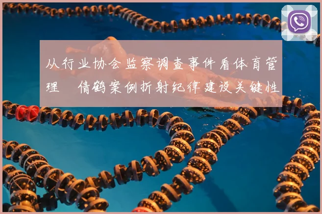 从行业协会监察调查事件看体育管理遆倩鹤案例折射纪律建设关键性